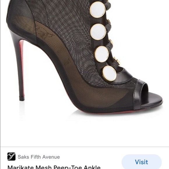 Christian Louboutin Marikate mesh peep toe ankle boots - Picture 2 of 9
